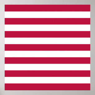 Poster Bandes rouges et blanches