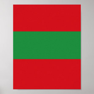 Poster Bandes rouges et vertes