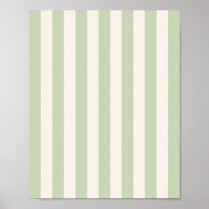 Poster Bandes Vertes Pastel Vert