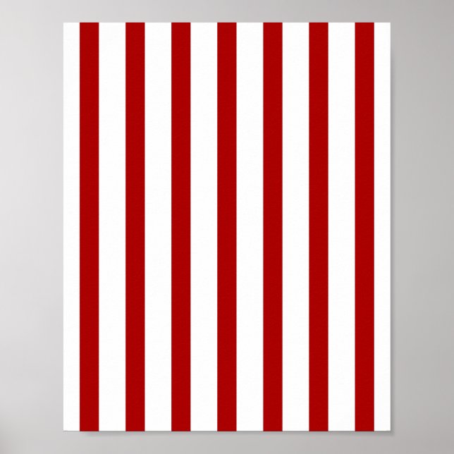 Poster Bandes verticales rouges - Bandes rouges et blanch (Devant)
