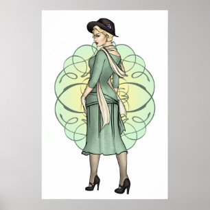 Poster Bandit à la mode - les années 1920 de pin-up