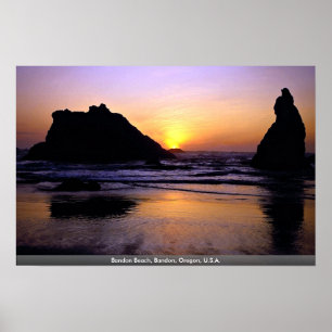 Poster Bandon Beach, Bandon, Oregon, États-Unis