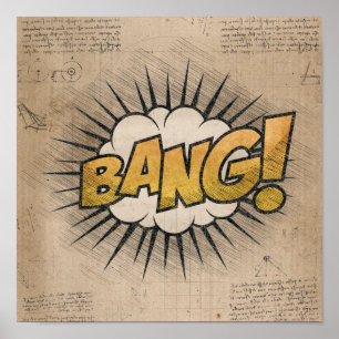 Poster BANG ! Livre de bande dessinée vintage Steampunk P