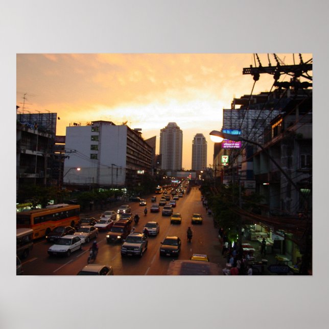 Poster Bangkok au coucher du soleil (Devant)