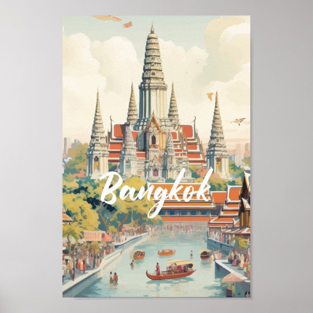 Poster Bangkok Thaïlande célèbre lieu de voyage (Devant)