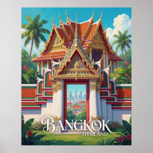 Poster Bangkok Thaïlande Portail de temple thaïlandais Vo