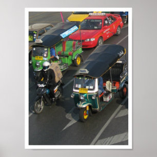 Poster Bangkok trafic ... Tuk Tuk Racing