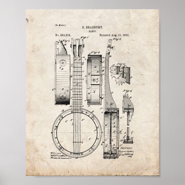 Poster Banjo Patent - Vieux look (Devant)