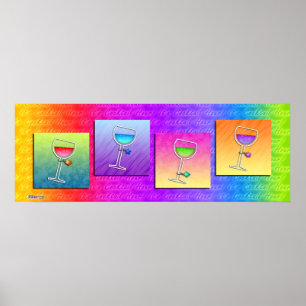 Poster, Banner - Pop Art Wein Poster