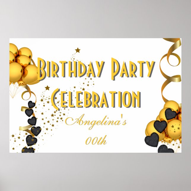 Poster Bannière Anniversaire Célébration Choisissez votre (Devant)