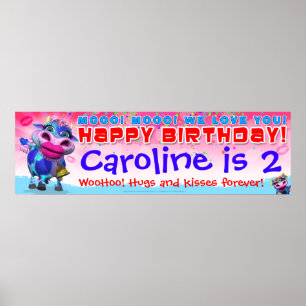 Poster Bannière anniversaire de 40"x12" GiggleBellies Kis