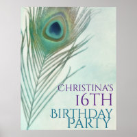 Bannière aquarelle chic boho à plumes de paon Post