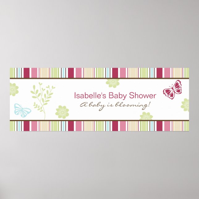 Poster Bannière Baby shower de jardin Alexis (Devant)