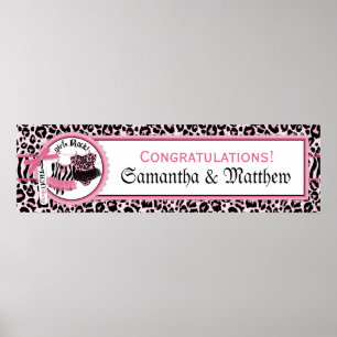 Poster Bannière Baby shower Rock Star Tutu pour Twin Girl