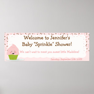 Poster Bannière Bébé Sprinkle En Rose