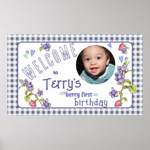 Poster Bannière d'anniversaire de Berry First Boy