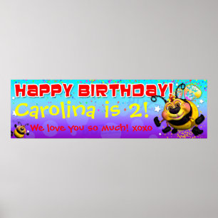 Poster Bannière d'anniversaire de gigle Bellies BeeWee de