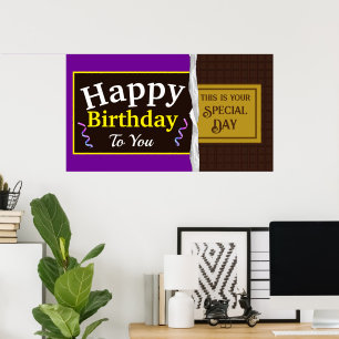 Poster Bannière d'anniversaire de la barre chocolatée per