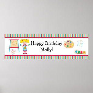 Poster Bannière d'anniversaire de la fête de la peinture