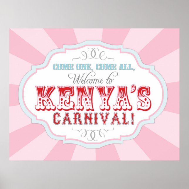 Poster Bannière d'anniversaire du Carnaval Circus pour Ke (Devant)