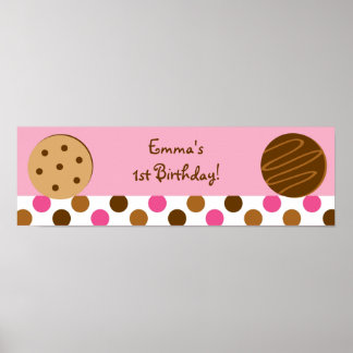 Poster Bannière de Baby shower de biscuits et de lait