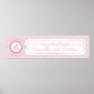 Poster Bannière de Baby shower de transport de bébé et de