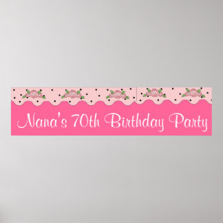 Poster Bannière de fête d'anniversaire