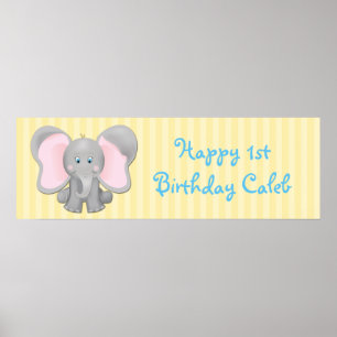 Poster Bannière de fête d'anniversaire ou de douche pour 