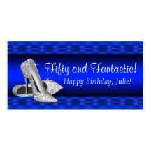 Bannière de fête d'anniversaire Royal Blue Silver 