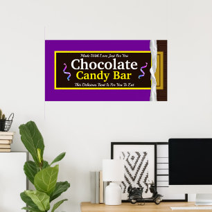 Poster Bannière de fête de la Barre de chocolat personnal