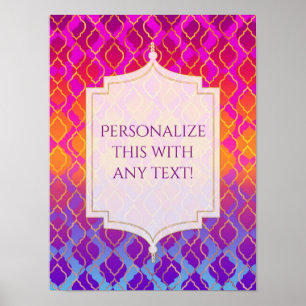 Poster Bannière de fête glamour arabe marocaine aux coule