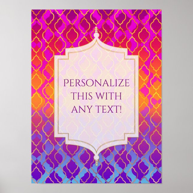 Poster Bannière de fête glamour marocaine arabe de couleu (Devant)