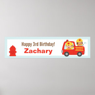 Poster Bannière de la fête d'anniversaire du Camion rouge