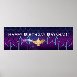 Poster Bannière de la fête d'anniversaire marocaine de nu