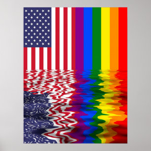 Poster Bannière de la manifestation LGBT Rainbow Flag