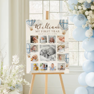 Poster Bannière de photos du premier anniversaire de Blue