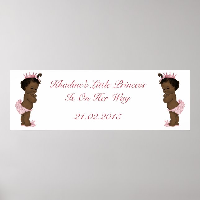 Poster Bannière du Baby shower de la Princesse Ethnique v (Devant)