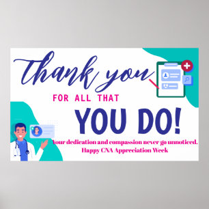 Poster Bannière Merci certifié de la semaine d'appréciati