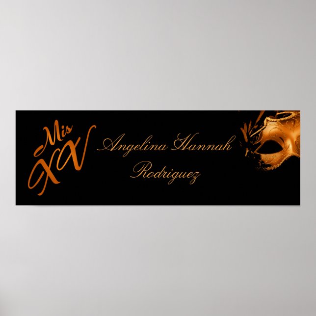 Poster Bannière personnalisée Mis XV Orange de 22,5 po x  (Devant)