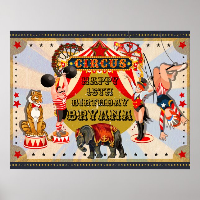 Poster Bannière personnalisée pour fête d'anniversaire de (Devant)