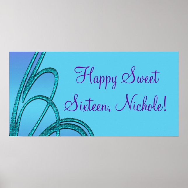 Poster Bannières de fête d'anniversaire (Devant)