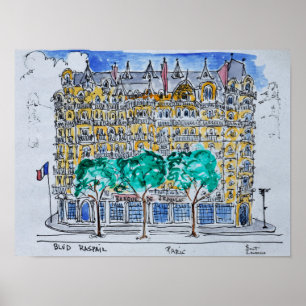 Poster Banque de France de l'Hôtel Lutecia, France