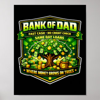 Poster Banque Drôle de Papa Crédit Cash Rapide Vérificati