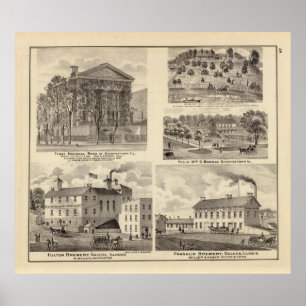 Poster Banques, résidences et brasseries à Shawneetown