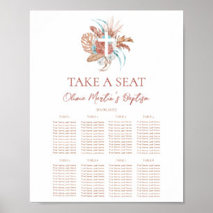 Poster Baptême bohème Baptême Boho Christening Seing Grap