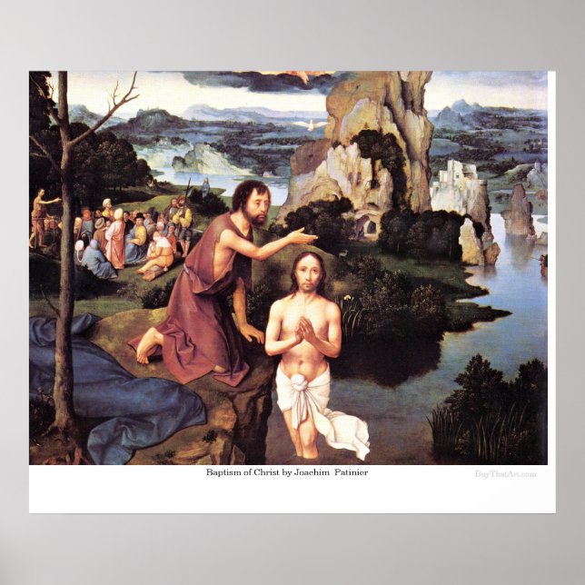 Poster Baptême du Christ par Joachim Patinier (Devant)