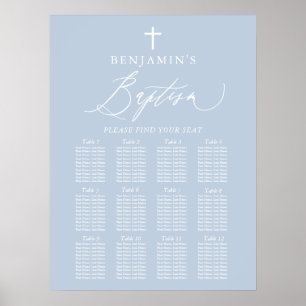 Poster Baptême du garçon de croix bleu Dusty - Panneau de
