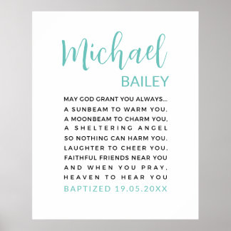 Poster Baptême personnalisé Imprimable, Baptême garçon ca