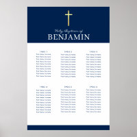 BAPTISM TABLE PLAN 6 tableaux marine moderne Poste