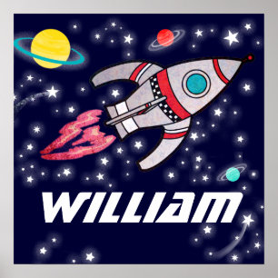 Poster Baptiste bleu foncé